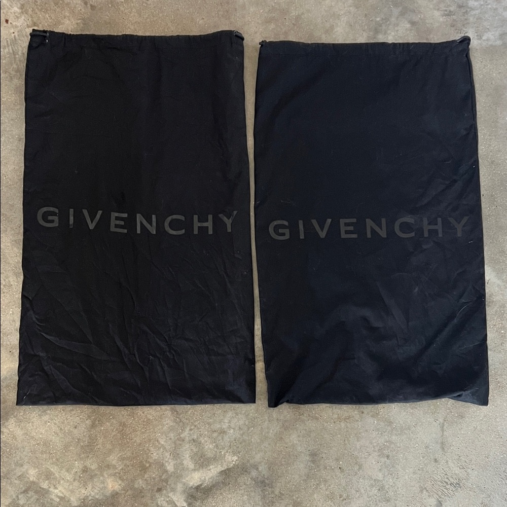 Authentic Givenchy Black Logo Drawstring Dust Bags, Set of 2